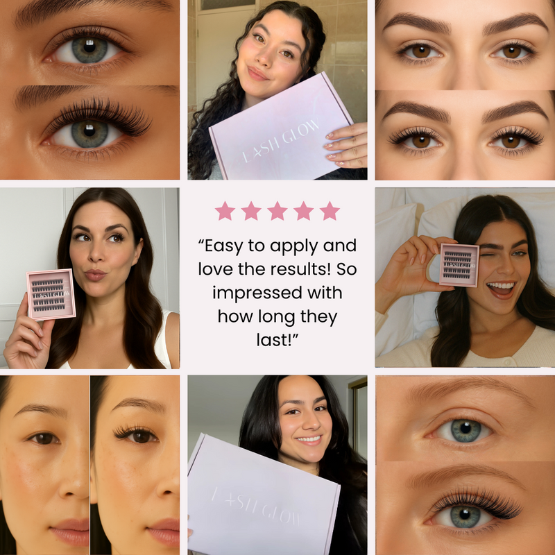 Lash product package with thank you card and application tools
