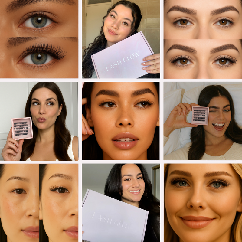 Lash product package with thank you card and application tools